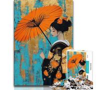 Puzzles for Teenagers Japanese Geisha Adult Jigsaw Puzzles 1000 Pieces,Family Game Stress Reliever Difficult Challenge Secret Santa Gifts (50x75cm)
