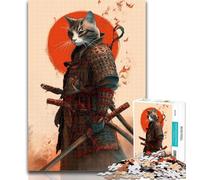 Puzzles for Teenagers Japanese Samurai Cat Adult Puzzles 1000 Pieces,for Is Ideal As A Gift for The Whole Family for And 14 Years Old 50x75cm