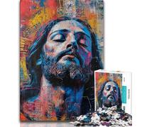 Puzzles for Teenagers Jesus Graffiti Adult Jigsaw Puzzles 1000 Pieces,Family Game Stress Reliever Difficult Challenge Secret Santa Gifts (50x75cm)