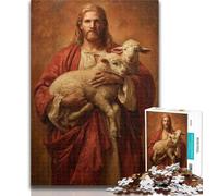 Puzzles for Teenagers Jesus Holding A Sheep Adult Puzzles 1000 Pieces,for Is Ideal As A Gift for The Whole Family for And 14 Years Old 26x38cm