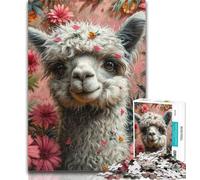 Puzzles for Teenagers Jungle Alpaca Puzzles for Adults 1000 Pieces,Toys Educational Games Stress Relieving Enhance Love between Couples 26x38cm