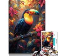Puzzles for Teenagers Jungle Toucan 1000 Pieces Jigsaw Puzzles for Adults And Teens,Wall Decoration Unique Birthday And Xmas Gifts Suitable for And 14 50x75cm