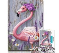 Puzzles for Teenagers Lavender Flamingo Jigsaw Puzzles for Adults,Challenging Game Toys for Is Ideal As A Gift for The Whole Family 50x75cm