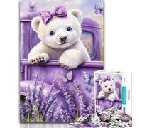 Puzzles for Teenagers Lavender Polar Bear 1000 Pieces Jigsaw Puzzle for Adults& Teens,Family Entertainment Toys Is Ideal As A Gift for The Whole Family 50x75cm