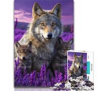 Puzzles for Teenagers Lavender Wolf 1000 Piece Jigsaw Puzzles for Teenagers,Challenging Game for The Whole for Women, Gifts for Men 50x75cm