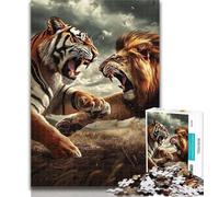 Puzzles for Teenagers Lion Tiger 1000 Pieces Jigsaw Puzzles for Adults And Teens,for Home Decoration for Age 14 Years Up 50x75cm