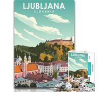 Puzzles for Teenagers Ljubljana Slovenia Travel 1000 Piece Jigsaw Puzzle for Adults And Teenagers,Secret Santa Gifts for And Age 14 26x38cm
