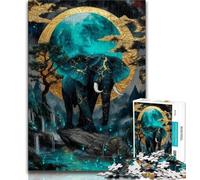 Puzzles for Teenagers Magic Elephant Jigsaw Puzzles for Adults 1000,Toys Educational Games Stress Relieving Wishlist with Santa Claus (38x26cm)