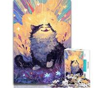 Puzzles for Teenagers Magical Dream Cat Puzzles for Adults 1000 Pieces,Toys Educational Games Stress Relieving Enhance Love between Couples 26x38cm
