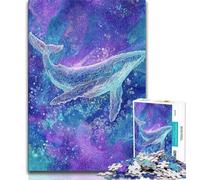 Puzzles for Teenagers Majestic Spiritual Whale Puzzles for Adults 1000 Pieces,Toys Educational Games Stress Relieving Enhance Love between Couples (50x75cm)