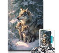 Puzzles for Teenagers Majestic Wolf 1000 Piece Jigsaw Puzzles for Teenagers,Toys Educational Games Stress Relieving Wall Decoration 50x75cm