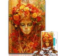 Puzzles for Teenagers Mexican Style Skull 1000 Piece Jigsaw Puzzles for Adults,gifts for Friends And Family for Age 14 Years Up (50x75cm)