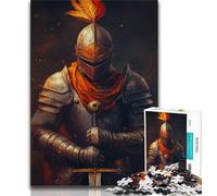 Puzzles for Teenagers Mighty Medieval Knight Puzzles 1000 Pieces for Adults,Challenging Game Toys for Is Ideal As A Gift for The Whole Family (26x38cm)