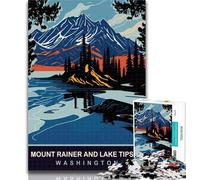 Puzzles for Teenagers Mount Rainer Jigsaw Puzzle 1000 Pieces for Teenagers,Decompressing Intellectual Educational Toy Birthday Present, Gifts 75x50cm