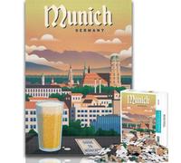 Puzzles for Teenagers Munich 1000 Piece Jigsaw Puzzle for Adults And Teenagers,Secret Santa Gifts for And Age 14 75x50cm
