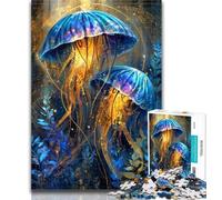 Puzzles for Teenagers Mysterious Jellyfish Jigsaw Puzzle 1000 Pieces for Adults,Family Game Stress Reliever Difficult Challenge Great Gifts And Toys 26x38cm