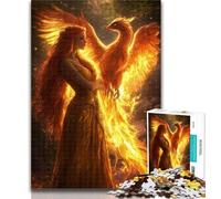 Puzzles for Teenagers Mysterious Phoenix Girl 1000 Piece Jigsaw Puzzles for Teenagers,is Ideal As A Gift for The Whole Family Suitable for And 14 50x75cm