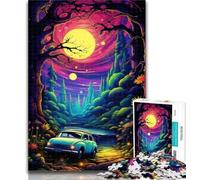 Puzzles for Teenagers Neon Car in Nature 1000 Pieces Jigsaw Puzzles for Adults And Teens,Wall Decoration Unique Birthday And Xmas Gifts Suitable for And 14 26x38cm