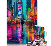 Puzzles for Teenagers Neon Colour City Jigsaw Puzzles for Adults,Educational Games Home Decoration Deal As Gifts for The Whole Family 50x75cm