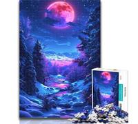 Puzzles for Teenagers Neon Winter Nature 1000 Pieces Jigsaw Puzzles for Adults And Teens,Wall Decoration Unique Birthday And Xmas Gifts Suitable for And 14 26x38cm