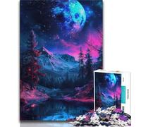 Puzzles for Teenagers Neon Winter Nature Puzzles 1000 Pieces for Adults,Challenging Game Toys for Is Ideal As A Gift for The Whole Family (26x38cm)