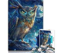 Puzzles for Teenagers Owl at Night Jigsaw Puzzles for Adults,Challenging Game Toys for Is Ideal As A Gift for The Whole Family (26x38cm)