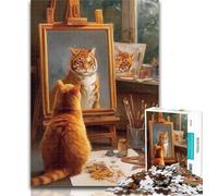 Puzzles for Teenagers Painter Cat Adult Puzzles 1000 Pieces,for Is Ideal As A Gift for The Whole Family for And 14 Years Old 50x75cm