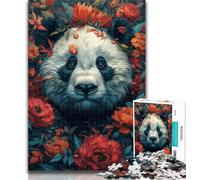Puzzles for Teenagers Panda in Flower Jigsaw Puzzles for Adults 1000 Piece,Toys Educational Games Stress Relieving Unique Home Decor And Gifts 50x75cm