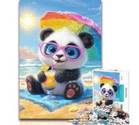 Puzzles for Teenagers Panda on Vacation Jigsaw Puzzle 1000 Pieces for Adults,Family Game Stress Reliever Difficult Challenge Great Gifts And Toys 75x50cm