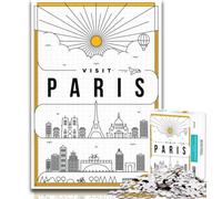 Puzzles for Teenagers Paris France Puzzles 1000 Pieces for Adults,Challenging Game Toys for Is Ideal As A Gift for The Whole Family 26x38cm