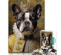 Puzzles for Teenagers Pirate Captain French Bulldog Adult Jigsaw Puzzles 1000 Pieces,Family Game Stress Reliever Difficult Challenge Secret Santa Gifts (26x38cm)