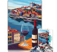Puzzles for Teenagers Porto Wine Views 1000 Piece Jigsaw Puzzle for Adults And Teenagers,Secret Santa Gifts for And Age 14 75x50cm