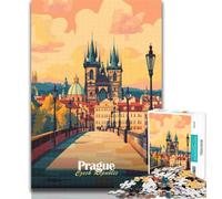 Puzzles for Teenagers Prague Cityscape 1000 Piece Jigsaw Puzzle for Adults And Teenagers,Birthday Present, Gifts for And Age 14 75x50cm