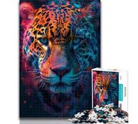 Puzzles for Teenagers Psychadelic Jaguar Puzzles 1000 Pieces for Adults,Artistic Wall Decor & Birthday Gift Idea for Friends, Home Office 50x75cm