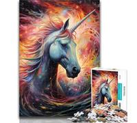 Puzzles for Teenagers Psychedelic Colored Horses 1000 Piece Jigsaw Puzzles for Teenagers,Toys Educational Games Stress Relieving Wall Decoration 50x75cm