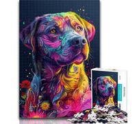 Puzzles for Teenagers Psychedelic Dog 1000 Pieces Jigsaw Puzzles for Adults And Teens,Wall Decoration Unique Birthday And Xmas Gifts Suitable for And 14 26x38cm