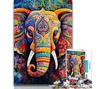 Puzzles for Teenagers Psychedelic Elephant Adult Jigsaw Puzzles 1000 Pieces,Family Game Stress Reliever Difficult Challenge Secret Santa Gifts 50x75cm