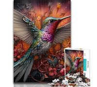 Puzzles for Teenagers Psychedelic Hummingbird 1000 Piece Jigsaw Puzzles for Teenagers,is Ideal As A Gift for The Whole Family Suitable for And 14 50x75cm
