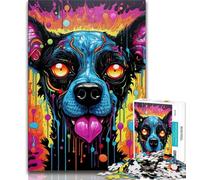 Puzzles for Teenagers Psychedelic The Hyena 1000 Pieces Jigsaw Puzzle for Adults& Teens,Stress Reliever Staycation Kill Time Funny Gift (50x75cm)