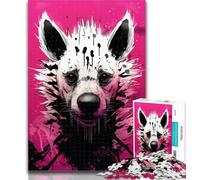 Puzzles for Teenagers Psychedelic The Hyena Jigsaw Puzzles for Adults,Challenging Game Toys for Is Ideal As A Gift for The Whole Family 26x38cm