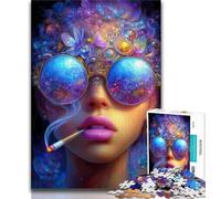 Puzzles for Teenagers Punk Girl Jigsaw Puzzles for Adults 1000 Piece,with Matching Poster And Trivia Sheet for Age 14 (26x38cm)