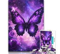 Puzzles for Teenagers Purple Butterfly Adult Jigsaw Puzzles 1000 Pieces,Family Game Stress Reliever Difficult Challenge Secret Santa Gifts 26x38cm