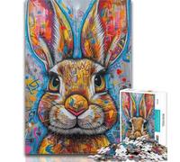 Puzzles for Teenagers Rabbit Graffiti 1000 Piece Jigsaw Puzzle for Adults Teens,Toys Educational Games Stress Relieving Artists Collection, Fine Art 75x50cm