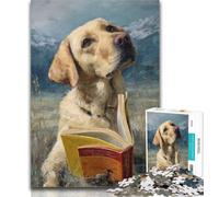 Puzzles for Teenagers Reading Golden Retriever 1000 Piece Jigsaw Puzzles for Adults & Teens,Educational Games Home Decoration Deal As Gifts for The Whole Family 26x38cm