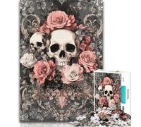 Puzzles for Teenagers Retro Skull Jigsaw Puzzles for Teenagers 1000 Piece,Educational Game for Birthday, Chrismas for Ages 14+ 26x38cm