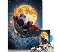 Puzzles for Teenagers Santa Claus Adult Jigsaw Puzzles 1000 Pieces,Family Game Stress Reliever Difficult Challenge Secret Santa Gifts (26x38cm)