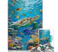 Puzzles for Teenagers Sea Turtle Adult Jigsaws 1000 Pieces Difficult,Challenging Game And Family Play Secret Santa Gifts 26x38cm