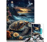 Puzzles for Teenagers Seaside Turtle Jigsaw Puzzles for Teenagers 1000 Piece,Educational Game for Birthday, Chrismas for Ages 14+ 26x38cm