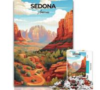 Puzzles for Teenagers Sedona Arizona Travel 1000 Piece Jigsaw Puzzle for Adults And Teenagers,Birthday Present, Gifts for And Age 14 75x50cm