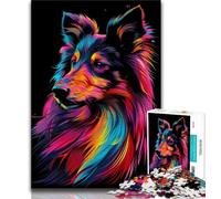 Puzzles for Teenagers Shetland Sheepdog Puzzles 1000 Pieces for Adults,Challenging Game Toys for Is Ideal As A Gift for The Whole Family (26x38cm)